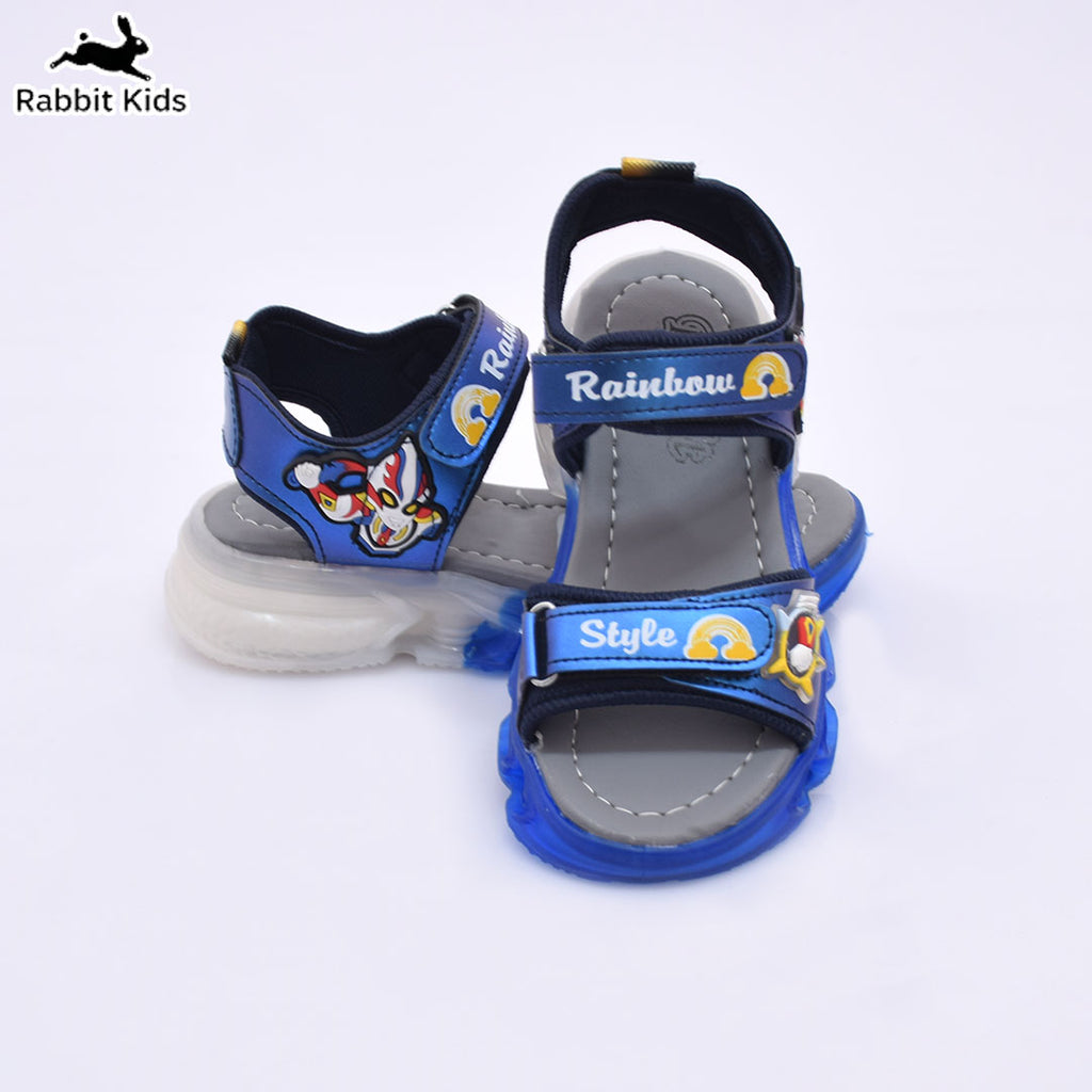 Kids Blue LED Light Sandals – Lightweight Soft Sole Cartoon Summer Shoes for Boys | Rabbit Kids