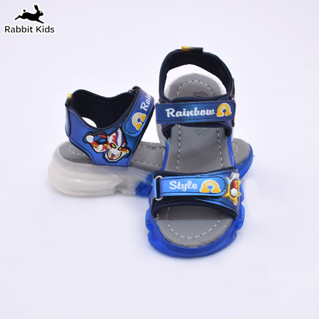 Kids Blue LED Light Sandals – Lightweight Soft Sole Cartoon Summer Shoes for Boys | Rabbit Kids