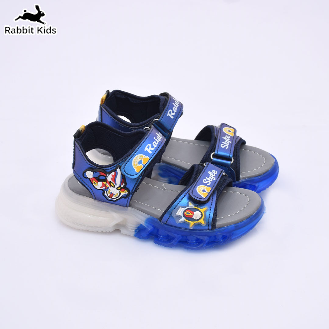 Kids Blue LED Light Sandals – Lightweight Soft Sole Cartoon Summer Shoes for Boys | Rabbit Kids
