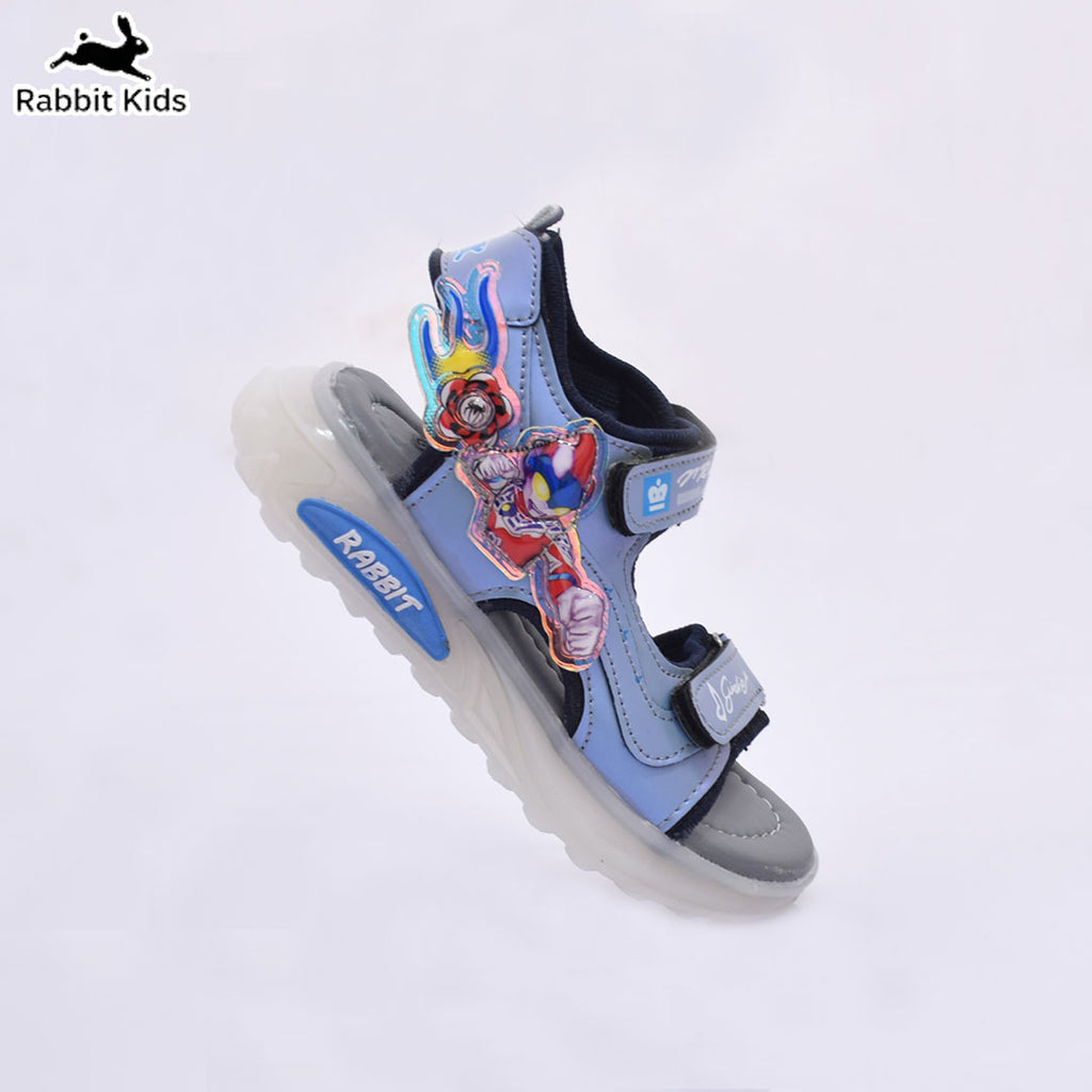 Kids LED Light-Up Sandals – Blue Cartoon Design | Comfortable Summer Shoes for Boys
