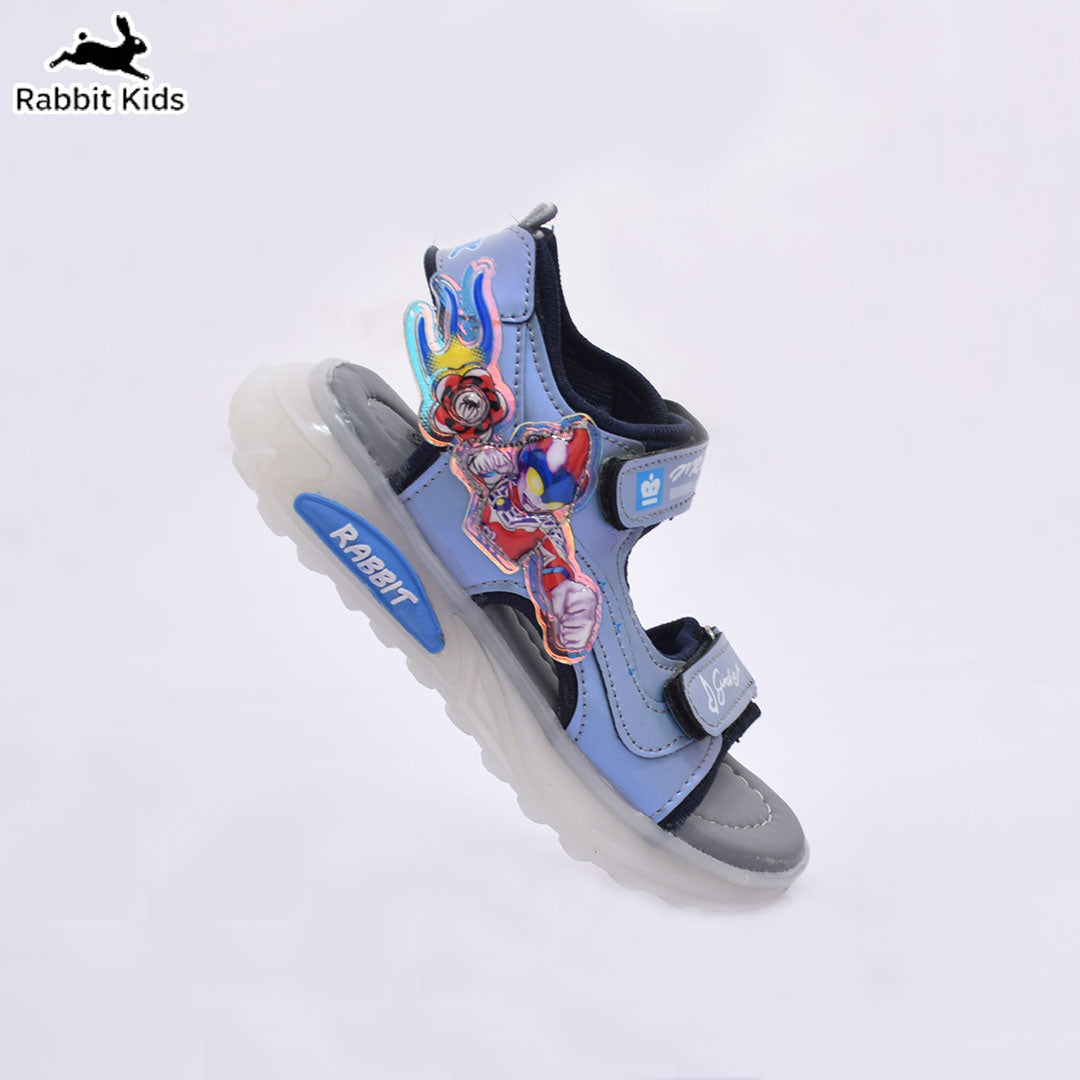 Kids LED Light-Up Sandals – Blue Cartoon Design | Comfortable Summer Shoes for Boys