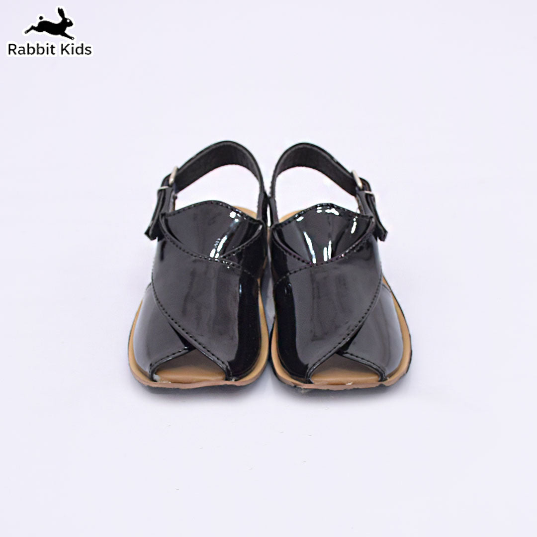 Kids Boys Black Peshawari Sandal – Traditional Stylish Formal Shoes