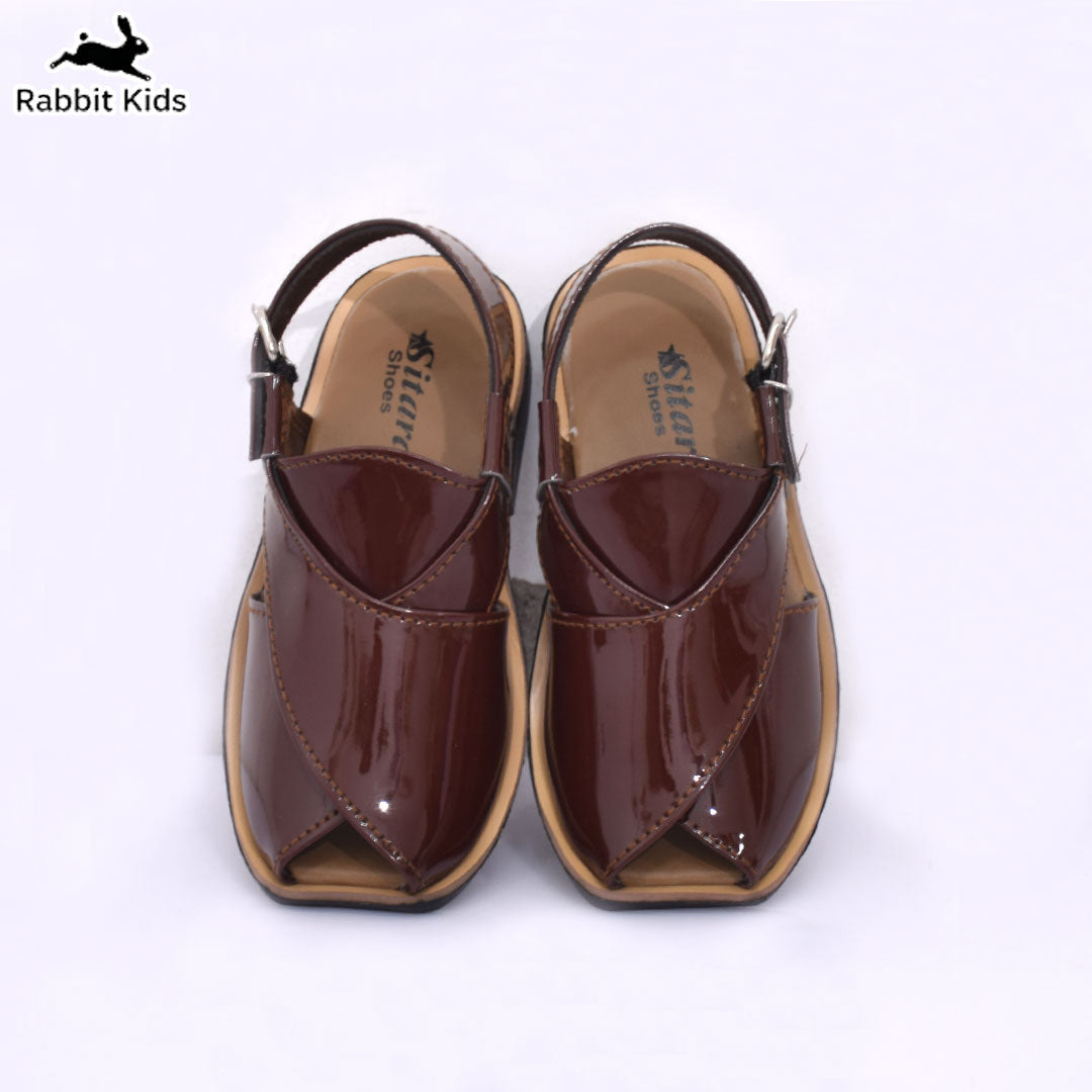 Kids Boys Black Peshawari Sandal – Traditional Stylish Formal Shoes