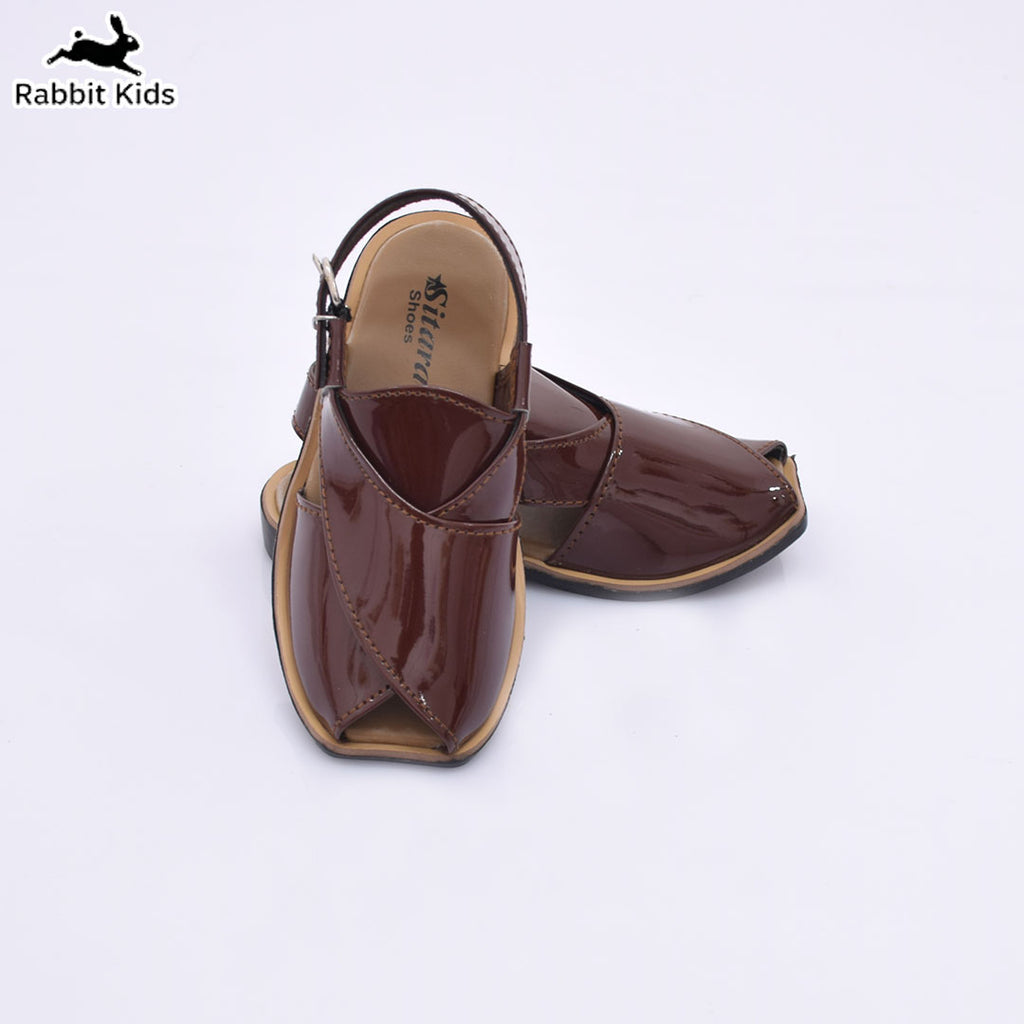 Kids Boys Brown Peshawari Sandal – Traditional Stylish Formal Shoes