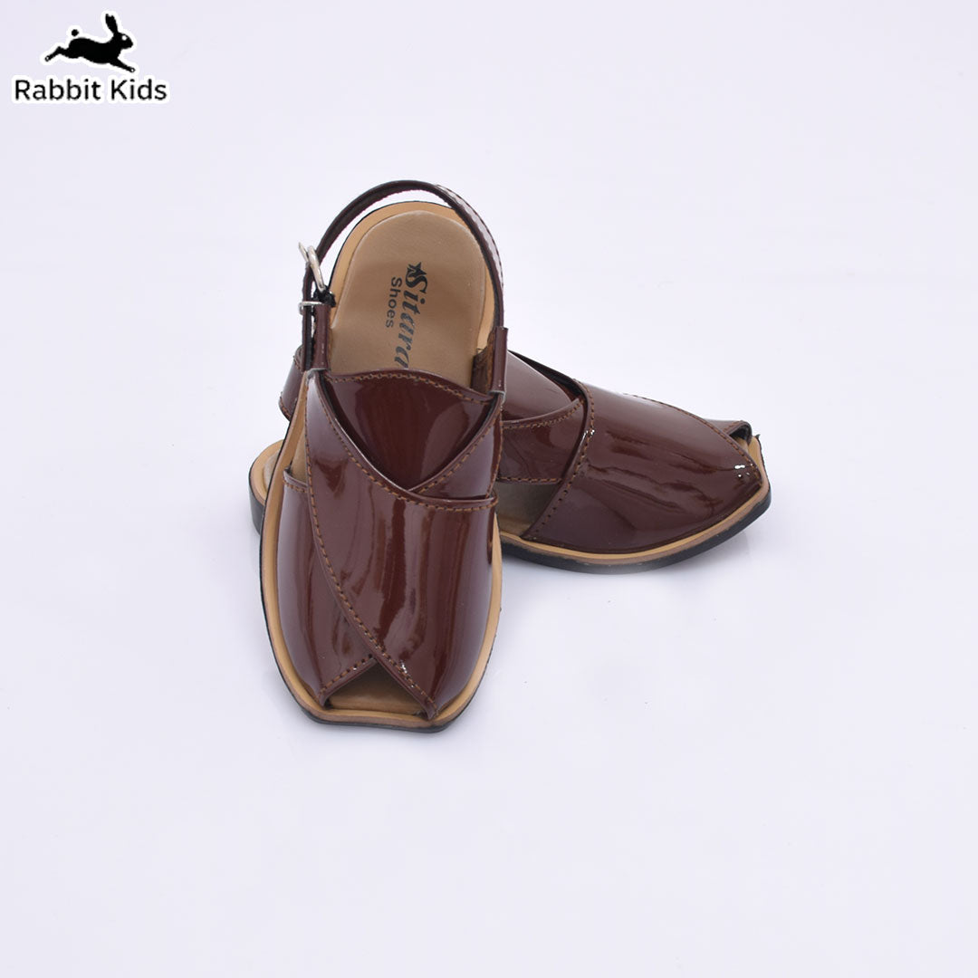 Kids Boys Black Peshawari Sandal – Traditional Stylish Formal Shoes