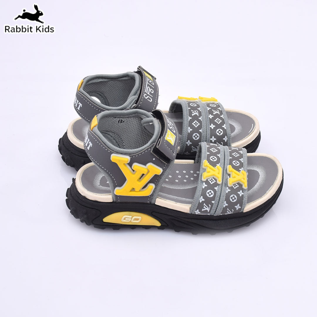Kids Boys Sandals Soft Comfortable Summer Shoes Anti-Slip Lightweight Casual Sandals for Children Yellow/Grey
