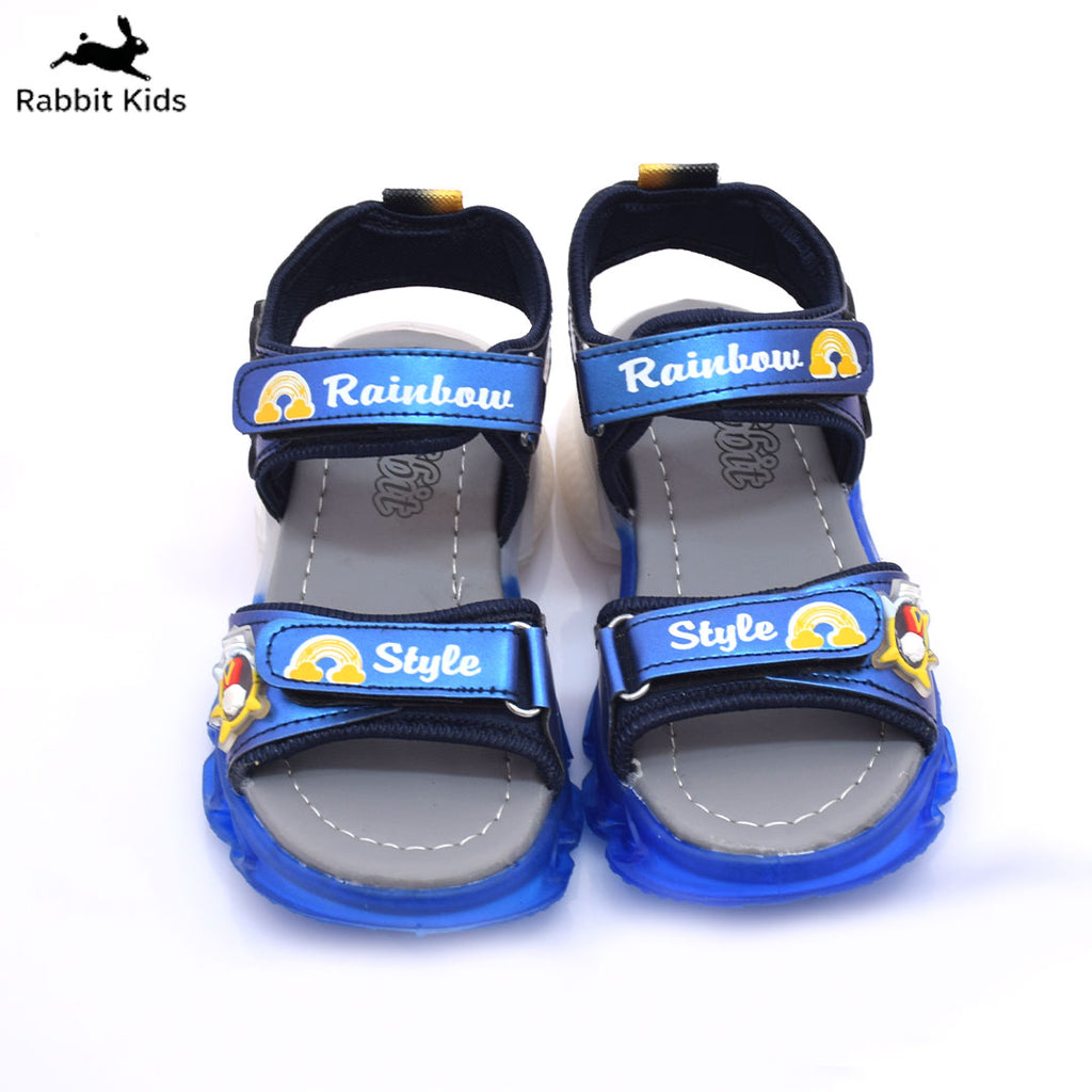 Kids Blue LED Light Sandals – Lightweight Soft Sole Cartoon Summer Shoes for Boys | Rabbit Kids